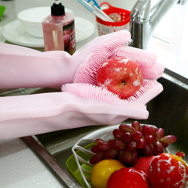 Силиконовые перчатки для мытья посуды Silicone Gloves