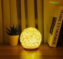 Светильник настольный Creative Rattan Ball Lamp USB из ротанга