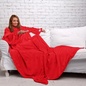 Плед-одеяло с рукавами Super Soft & Сomty Sleeve Blanket (красное) 127 х 152 см.