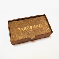 Подарочная крафтовая шкатулка  BABUSHKA with Love 16х8,5х4,5 см