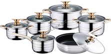 Набор посуды KaiserHoff KH-8196 12 предметов 5-ти слойное индукционное дно